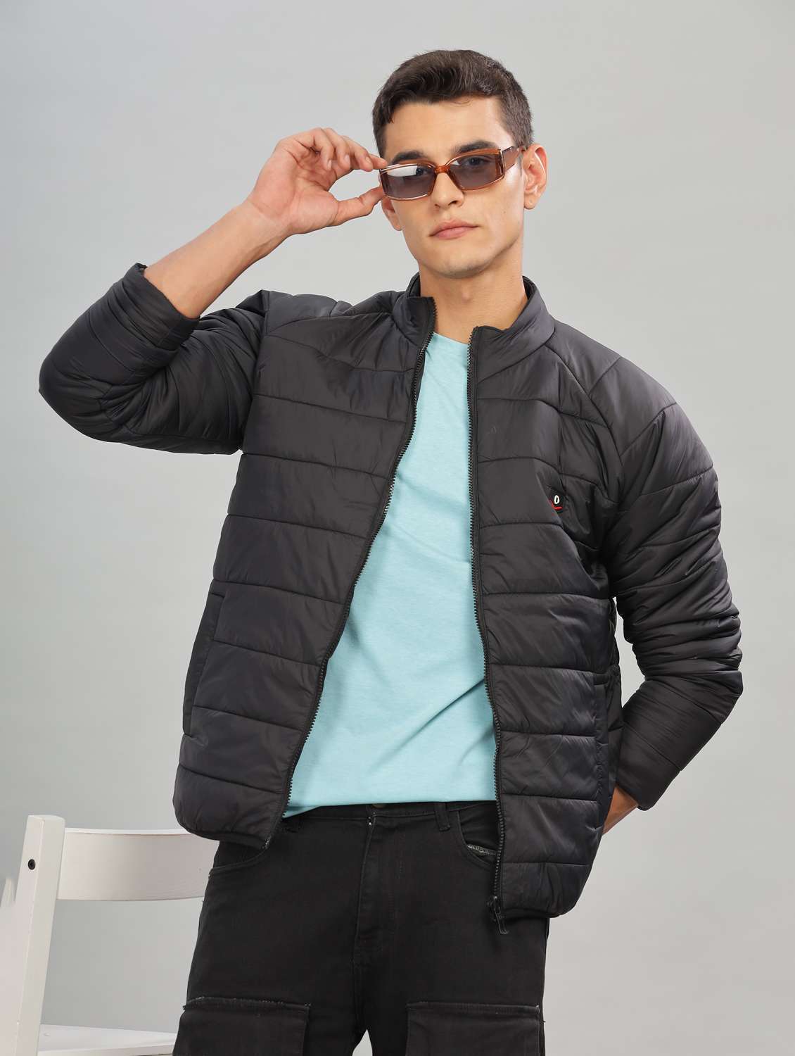 men solid long sleeve quilted jacket - 21586696 -  Standard Image - 1