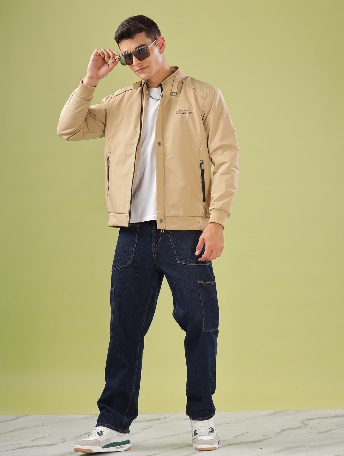 men solid long sleeve bomber jacket - 21586697 - Standard Image - 4
