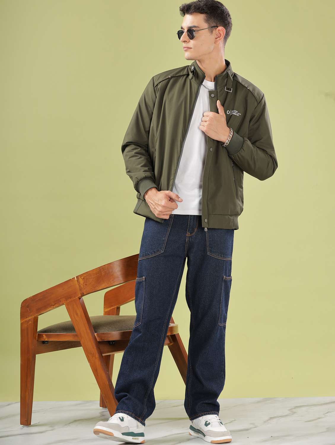 men solid long sleeve bomber jacket - 21586698 -  Standard Image - 4