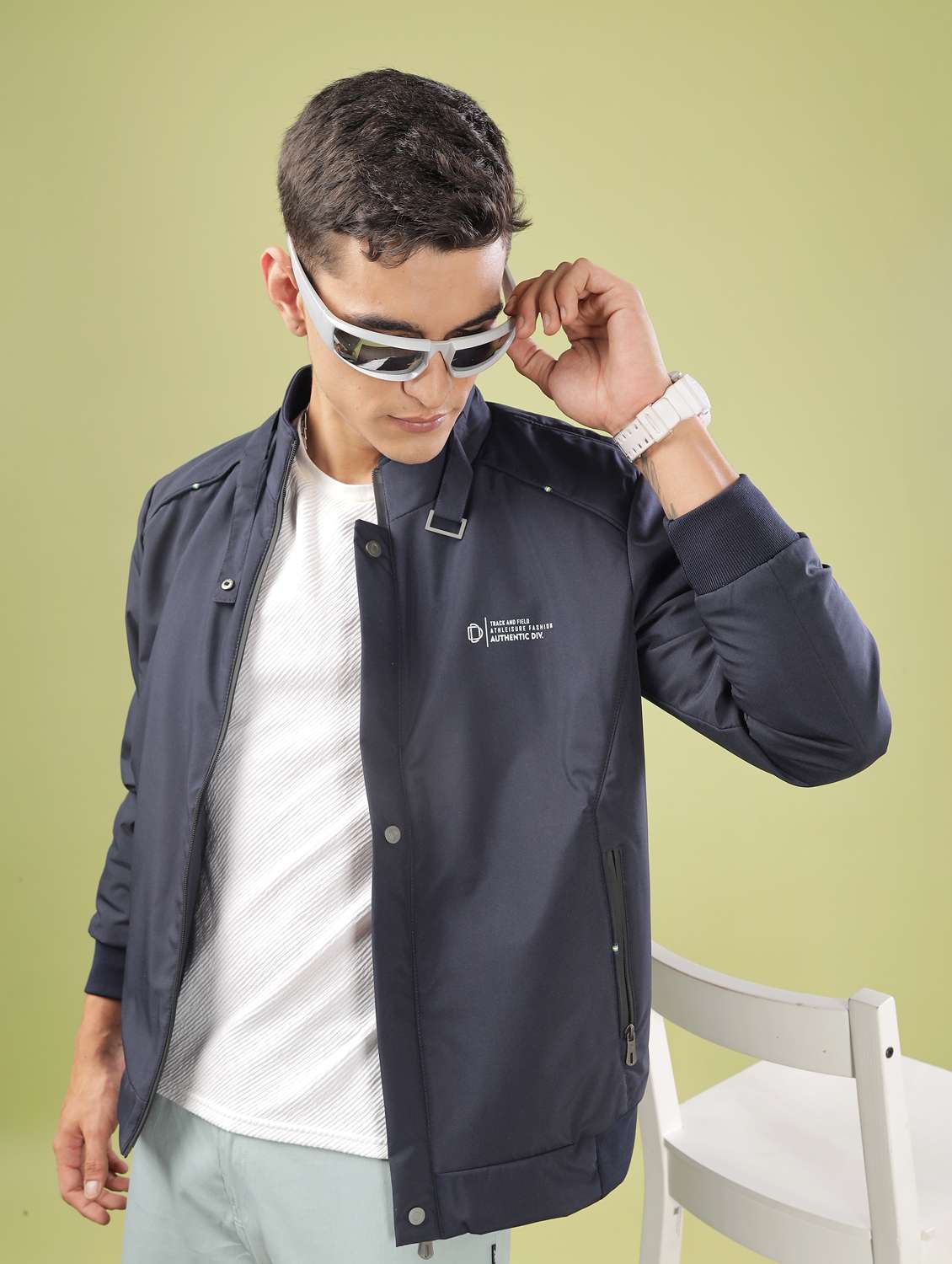 Men Solid Long Sleeve Bomber Jacket - 21586699 -  Standard Image - 1