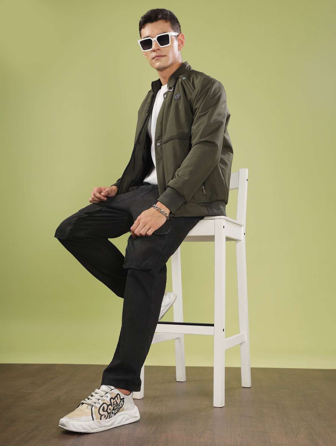 men solid long sleeve bomber jacket - 21586702 -  Standard Image - 4