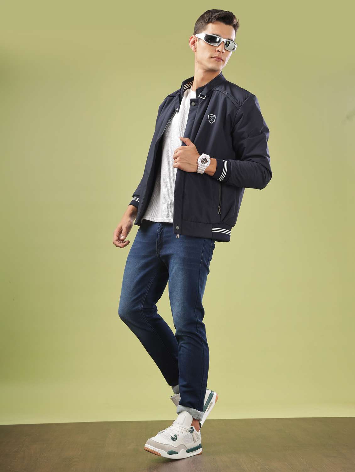 men solid long sleeve bomber jacket - 21586707 - Standard Image - 4