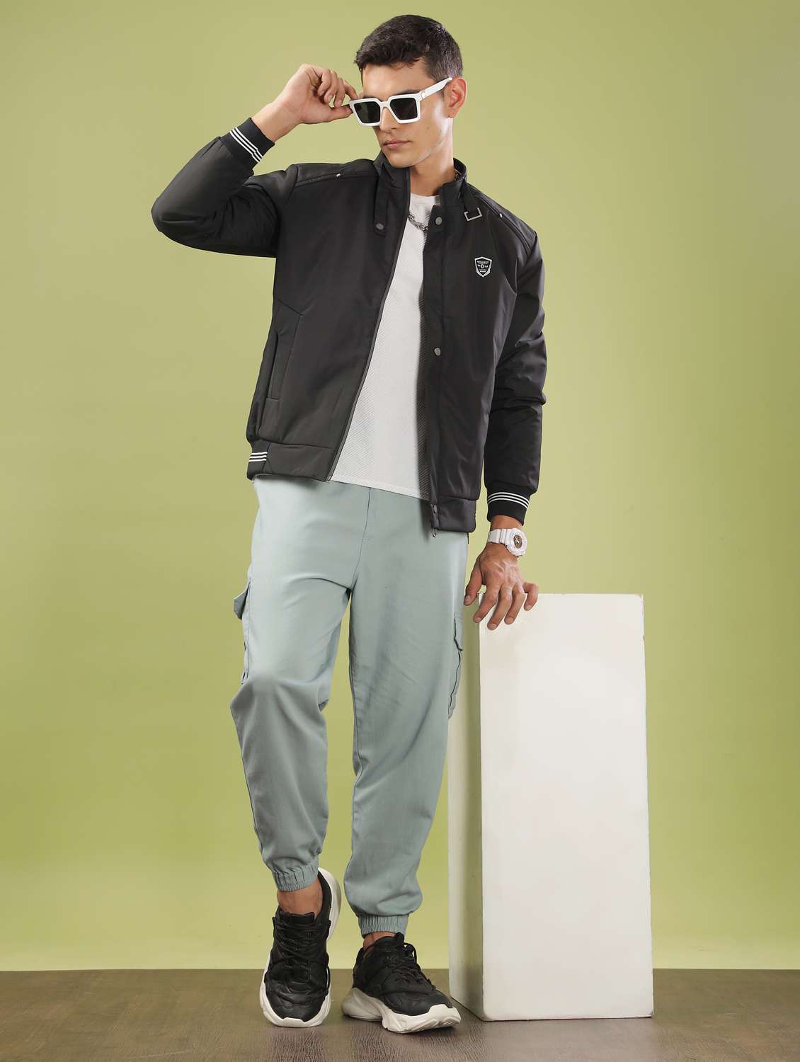 men solid long sleeve bomber jacket - 21586708 -  Standard Image - 4