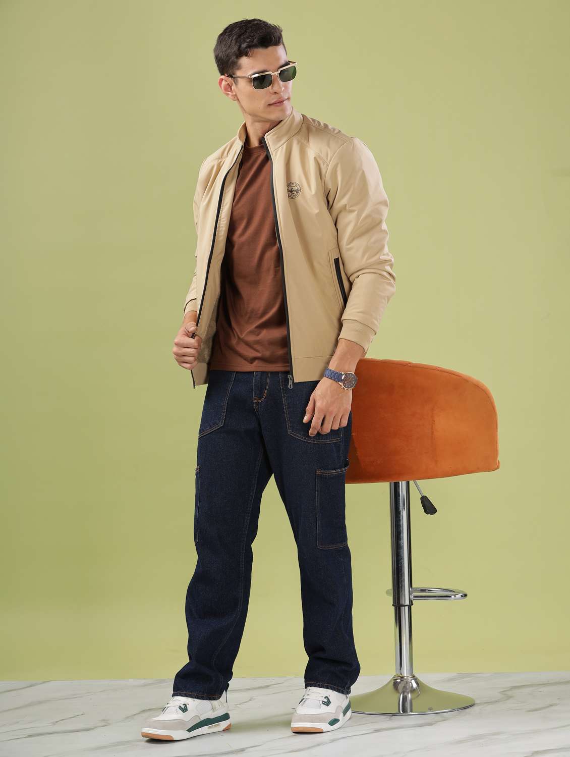 men solid long sleeve bomber jacket - 21586709 -  Standard Image - 4