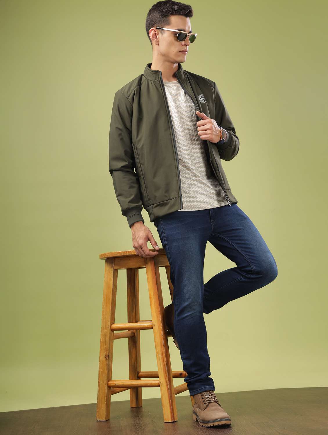 men solid long sleeve bomber jacket - 21586710 -  Standard Image - 4