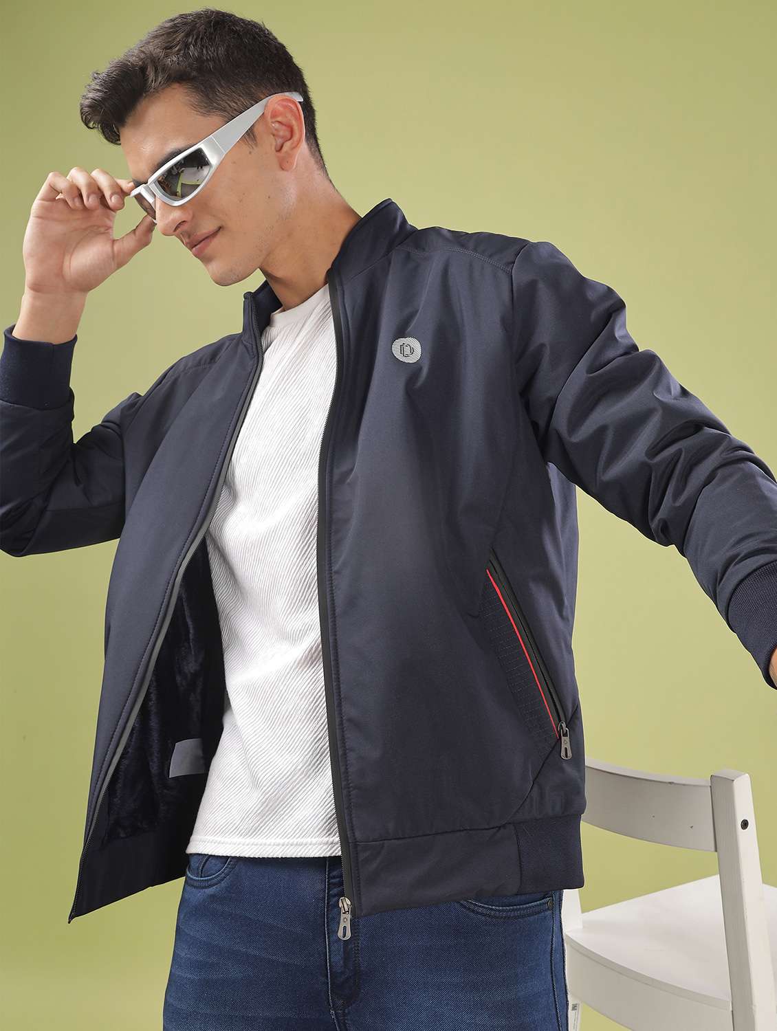 men solid long sleeve bomber jacket - 21586715 -  Standard Image - 1