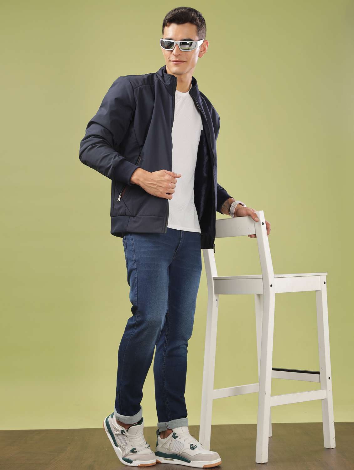 men solid long sleeve bomber jacket - 21586715 -  Standard Image - 4