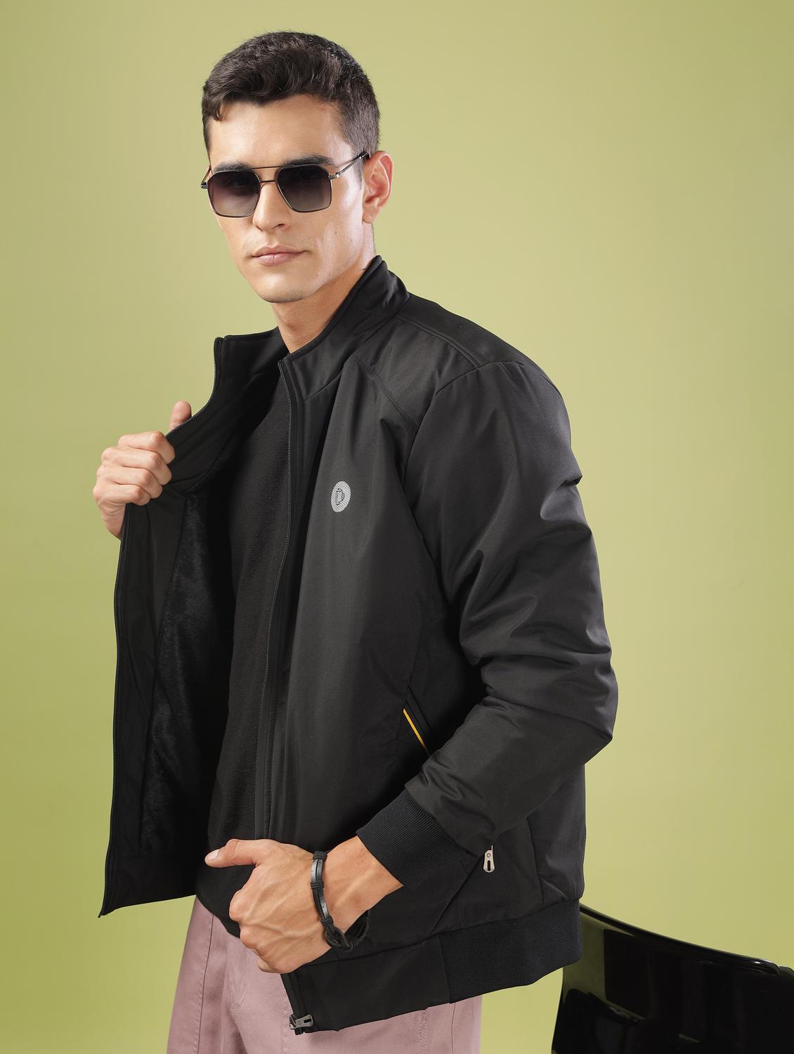 men solid long sleeve bomber jacket - 21586716 -  Standard Image - 1
