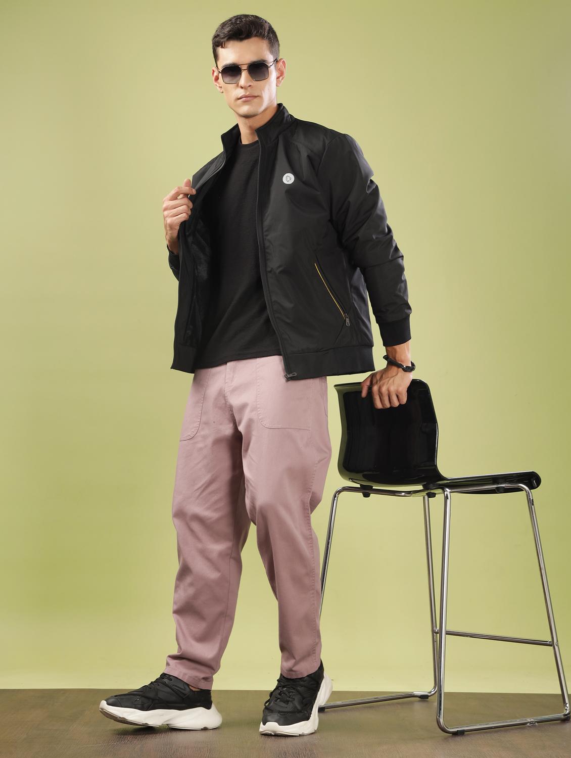 men solid long sleeve bomber jacket - 21586716 - Standard Image - 4