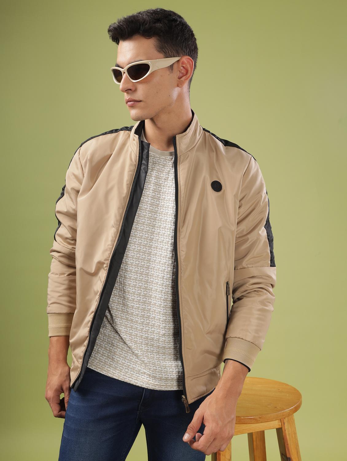 men solid long sleeve bomber jacket - 21586717 - Standard Image - 1