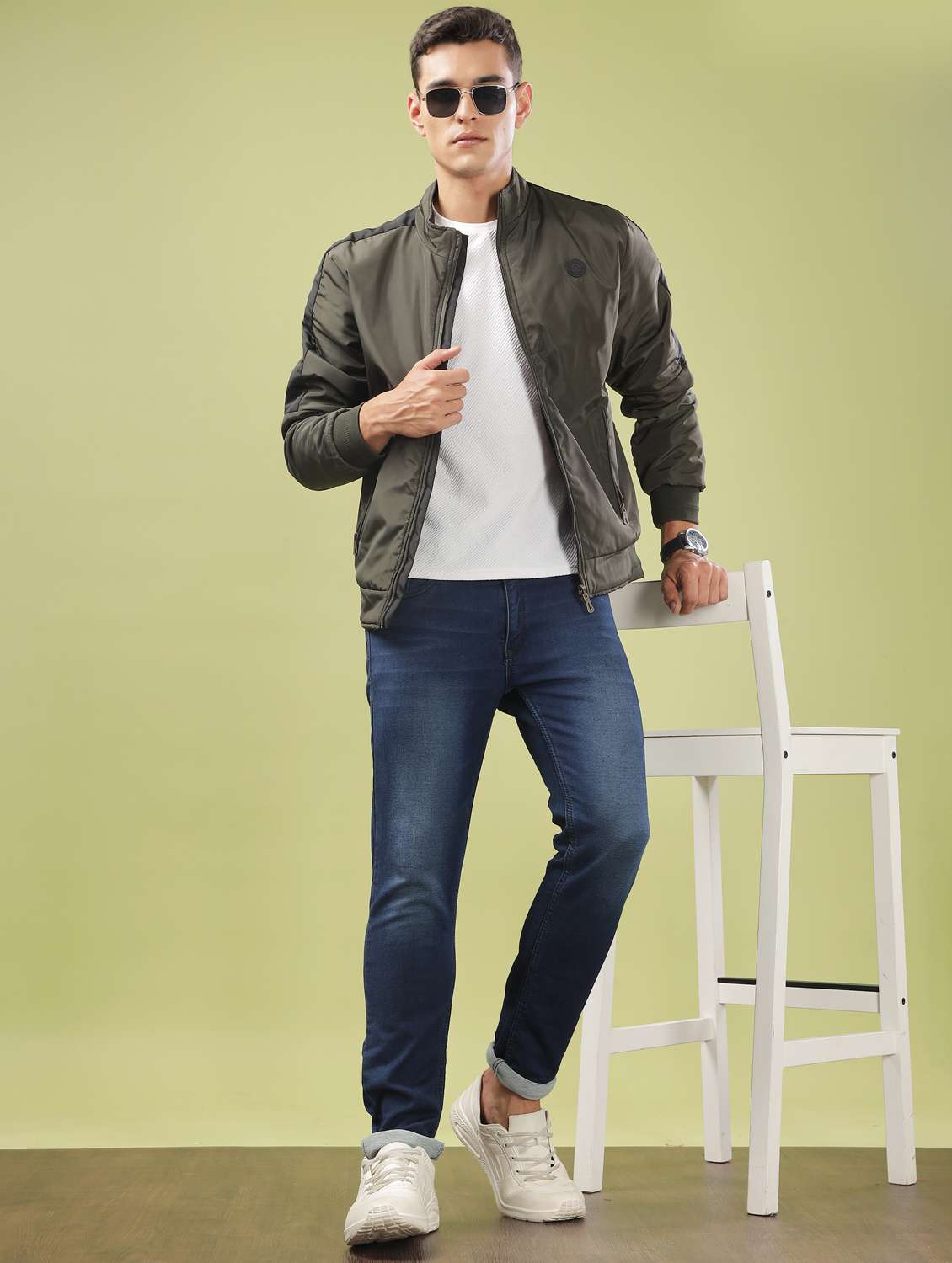 men solid long sleeve bomber jacket - 21586718 -  Standard Image - 4