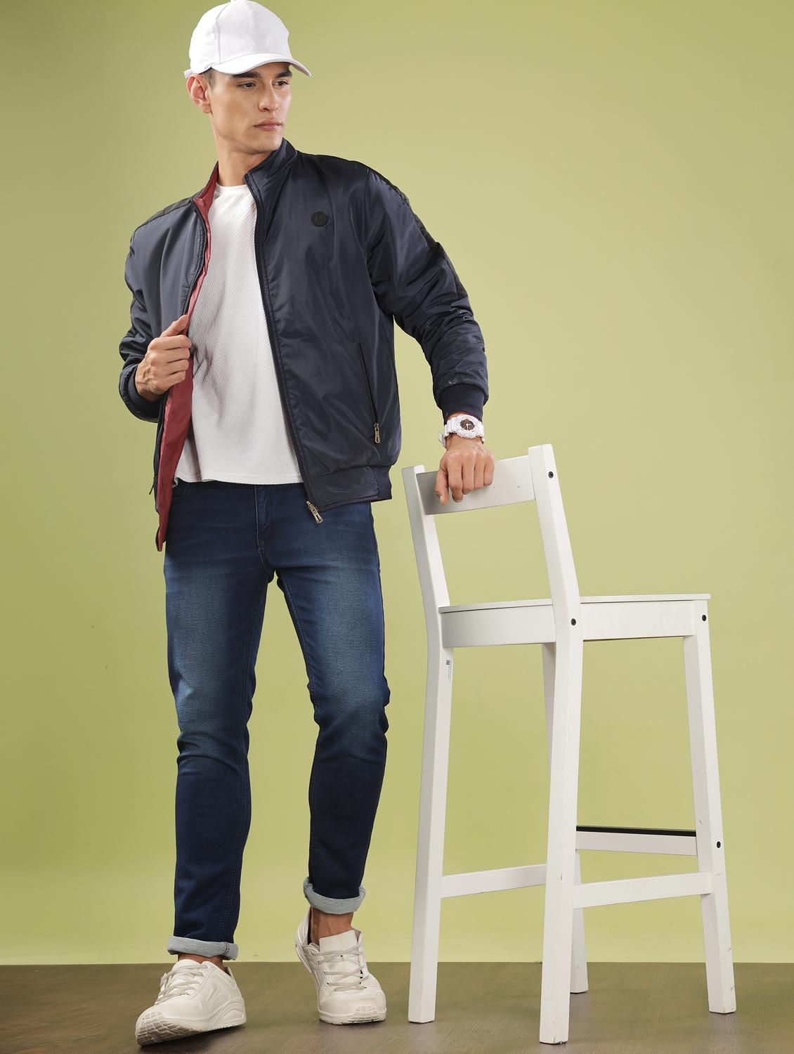 men solid long sleeve bomber jacket - 21586719 - Standard Image - 4
