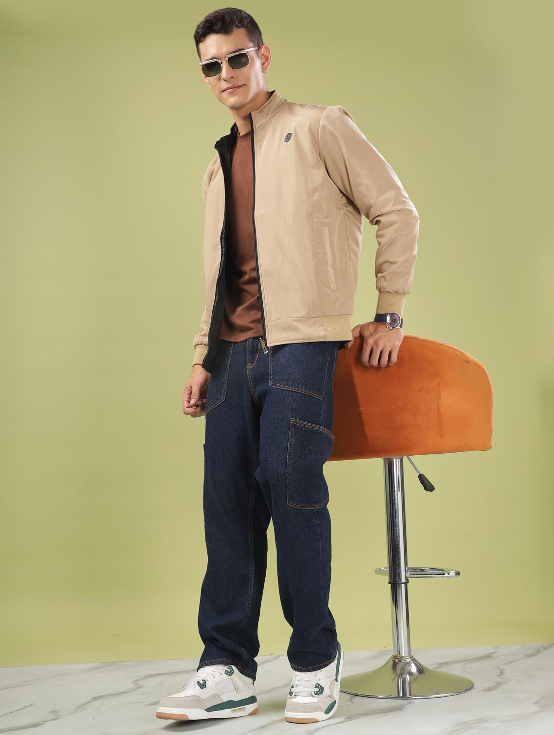 men solid long sleeve bomber jacket - 21586721 - Standard Image - 4