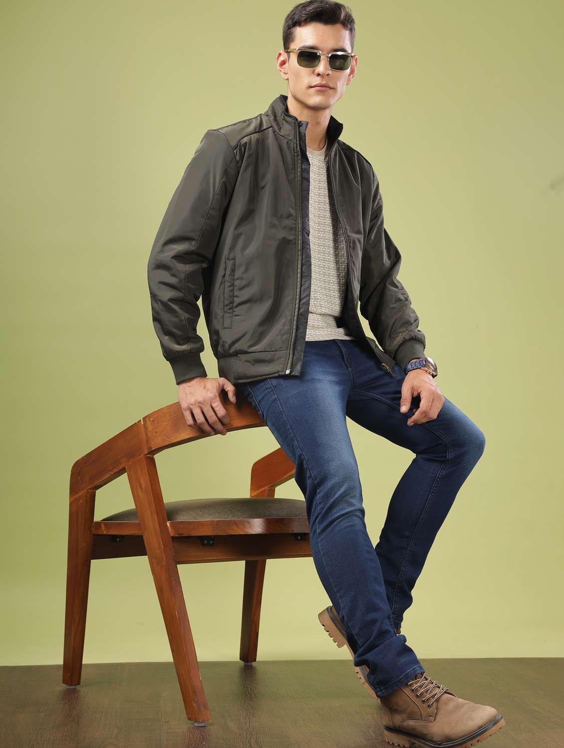 men solid long sleeve bomber jacket - 21586726 -  Standard Image - 4