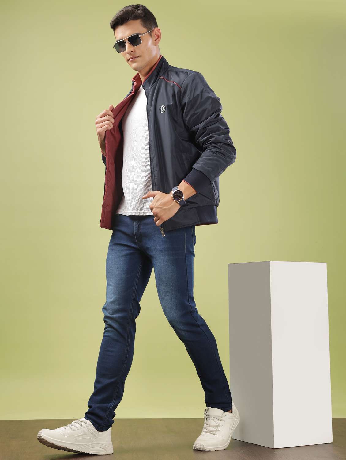 men solid long sleeve bomber jacket - 21586727 -  Standard Image - 4