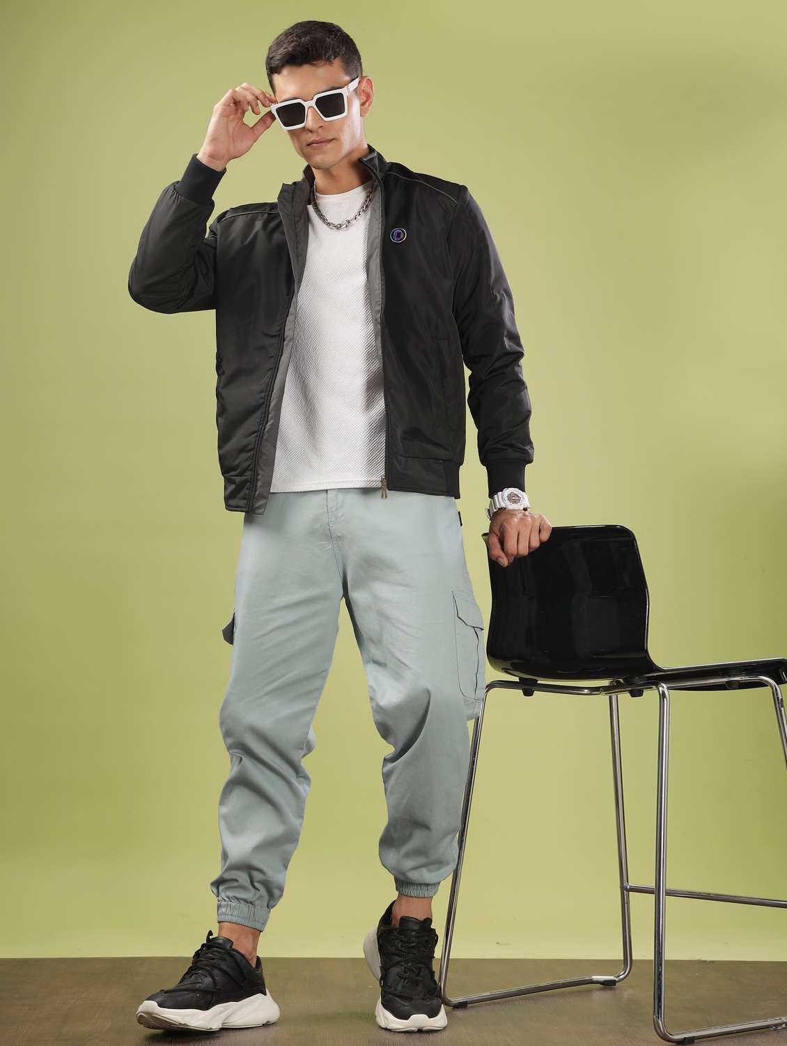 men solid long sleeve bomber jacket - 21586728 -  Standard Image - 4