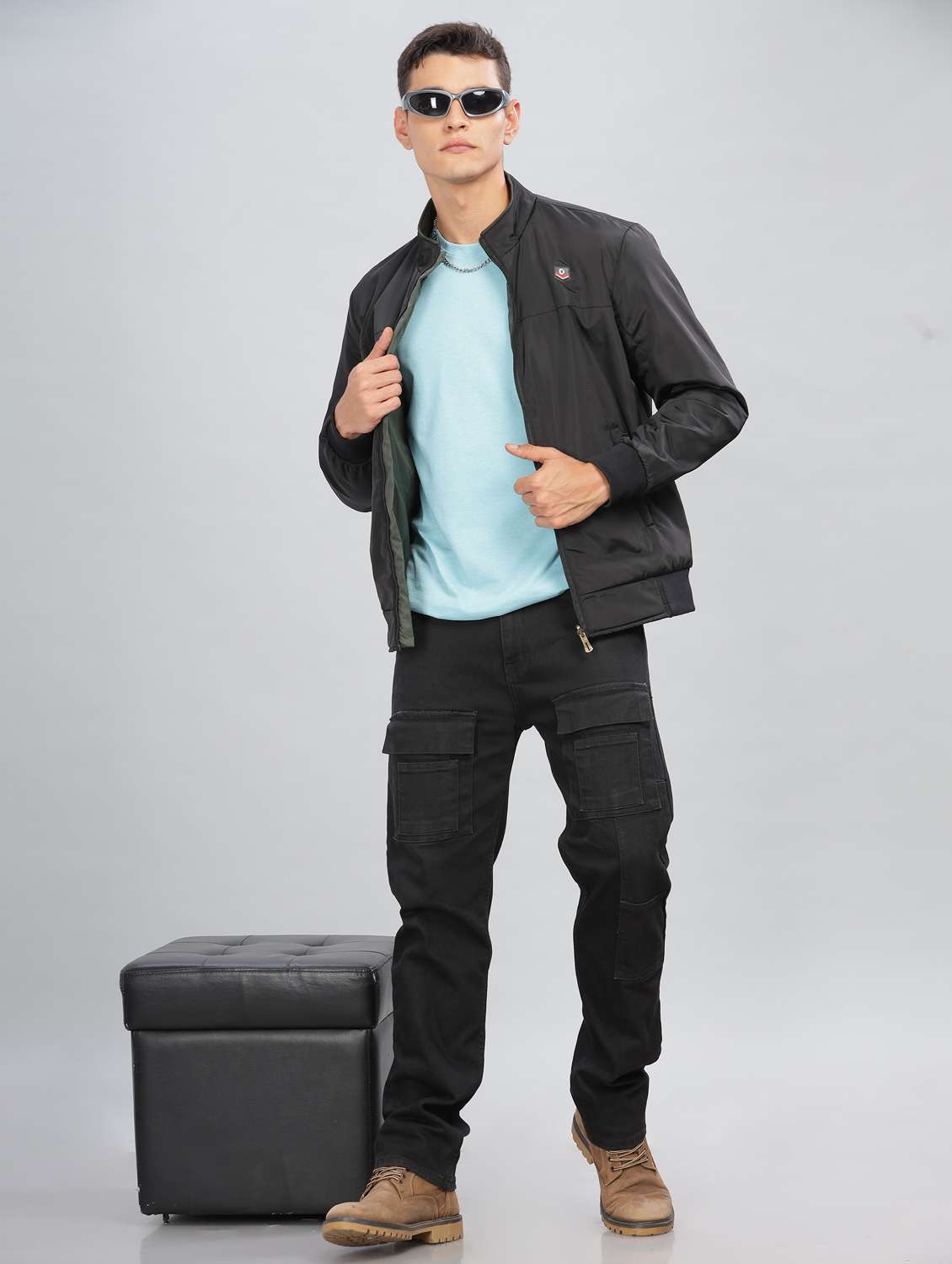 men solid long sleeve bomber jacket - 21586732 -  Standard Image - 4