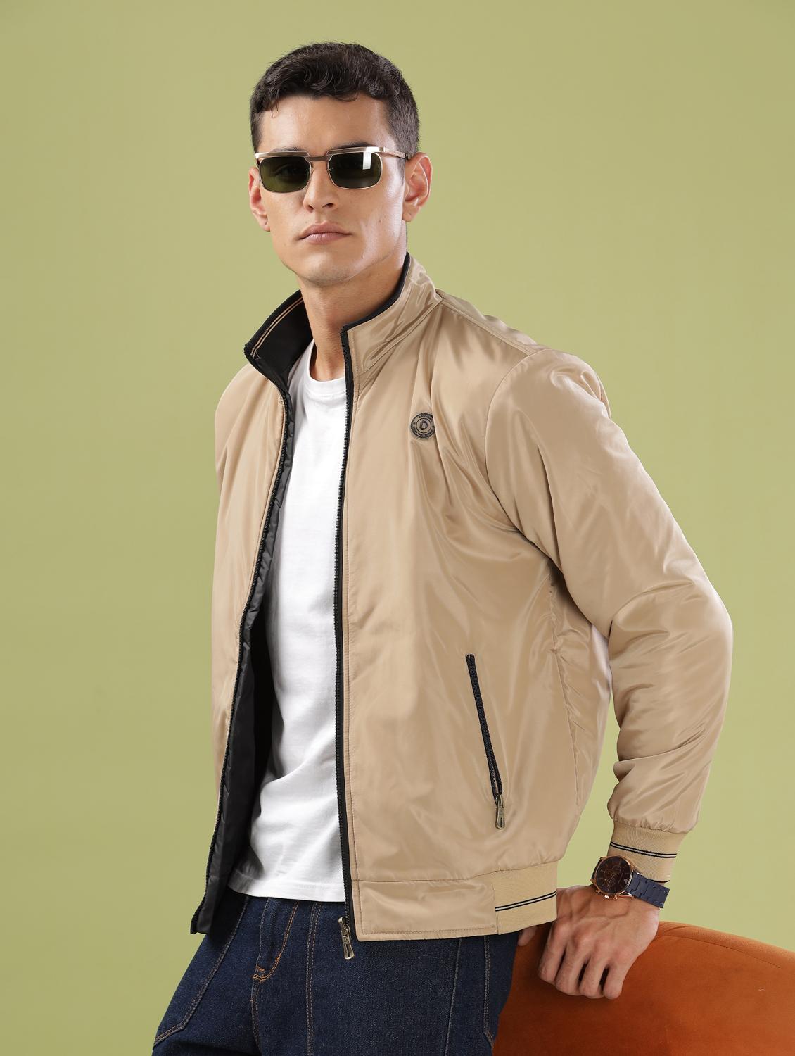 men solid long sleeve bomber jacket - 21586733 - Standard Image - 1