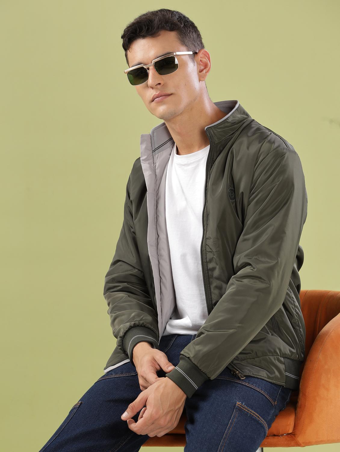 men solid long sleeve bomber jacket - 21586734 -  Standard Image - 1