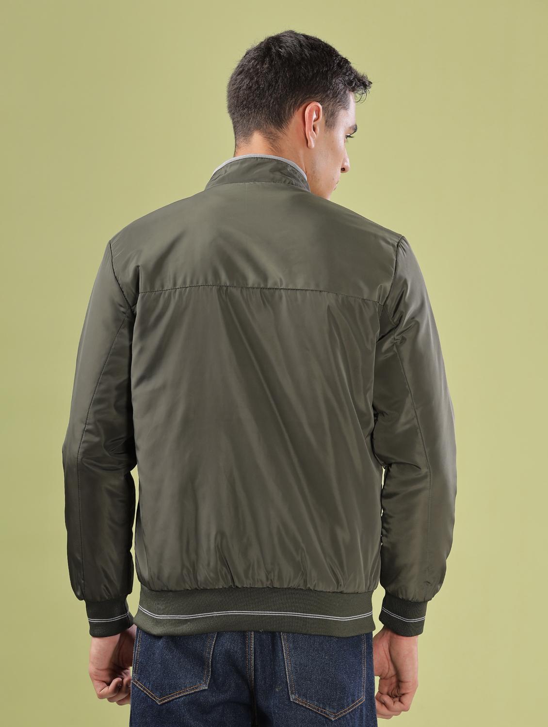 men solid long sleeve bomber jacket - 21586734 - Standard Image - 4