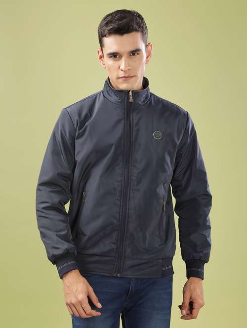 Men Solid Long Sleeve Bomber Jacket