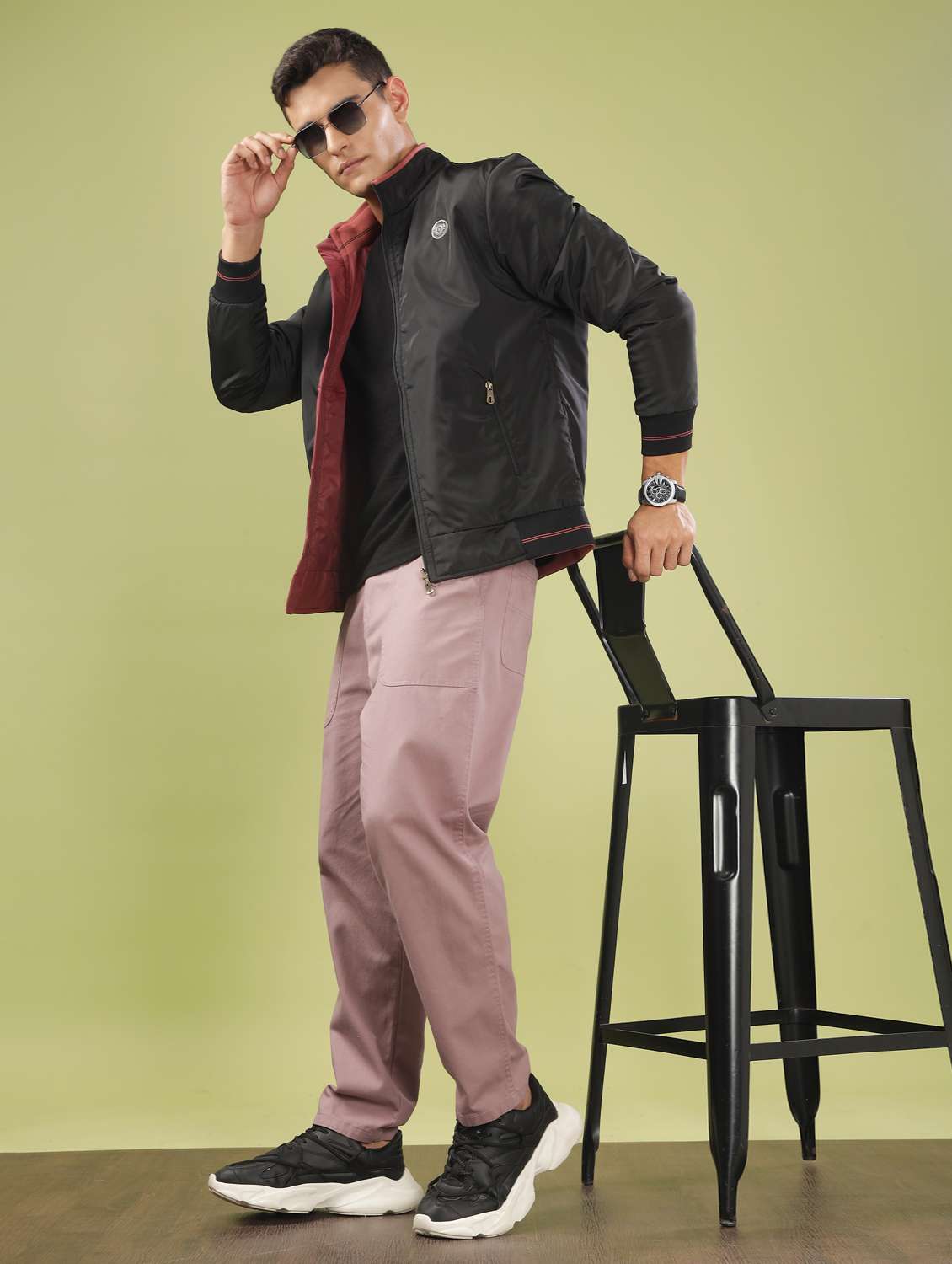 men solid long sleeve bomber jacket - 21586736 -  Standard Image - 4