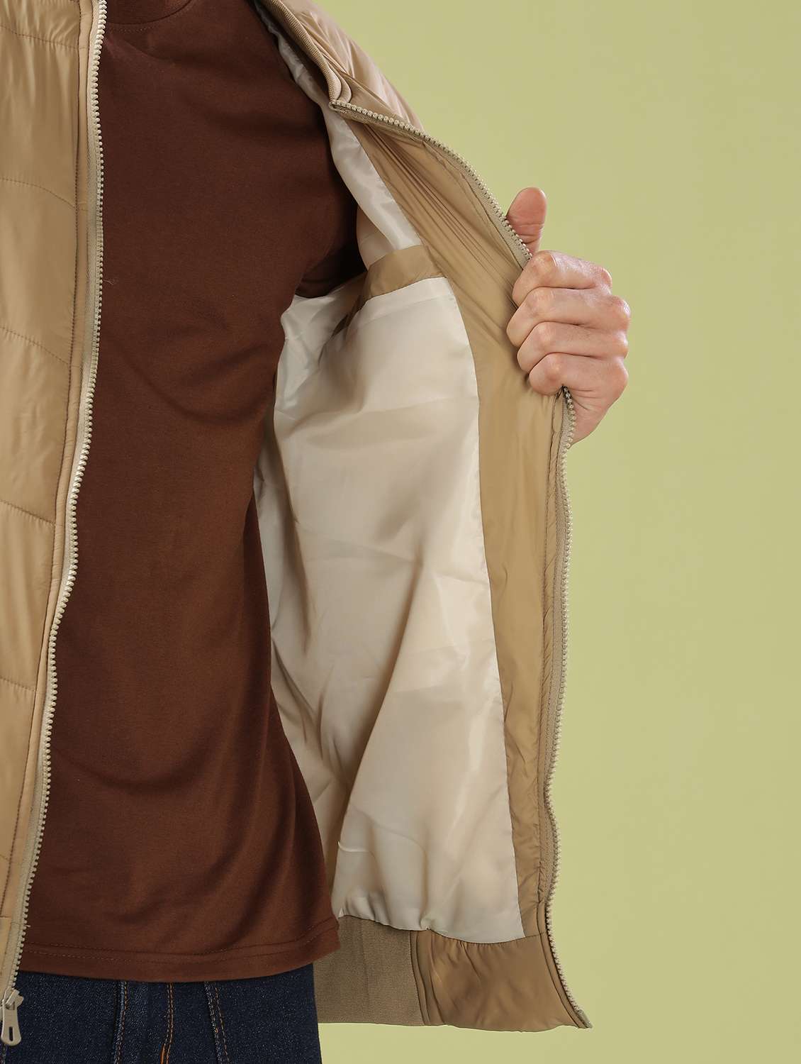 men solid long sleeve quilted jacket - 21586737 -  Standard Image - 4