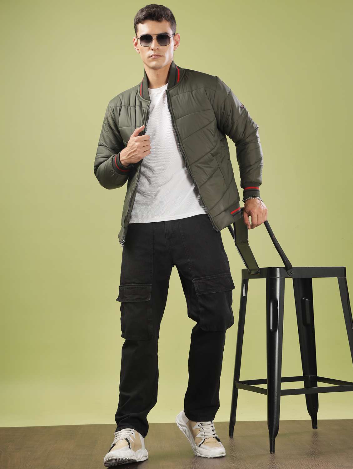 men solid long sleeve quilted jacket - 21586738 -  Standard Image - 4