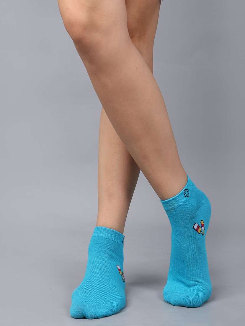 women light blue ankle length socks - 21586771 -  Standard Image - 1