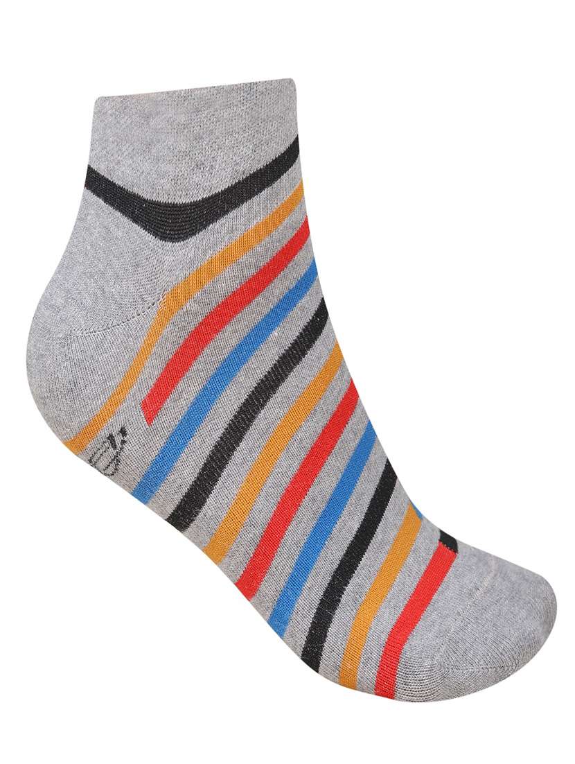 men striped cotton ankle length socks combo - 21587411 -  Standard Image - 1