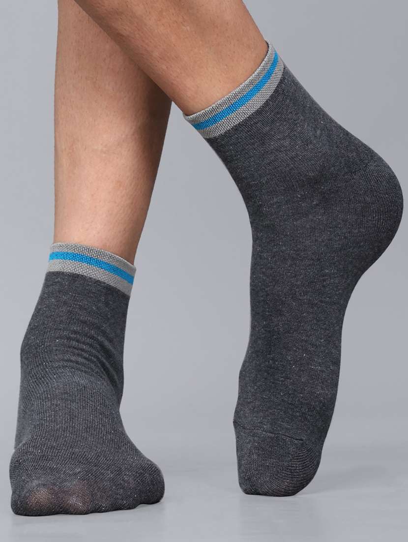 men solid cotton ankle length socks combo - 21587570 -  Standard Image - 1