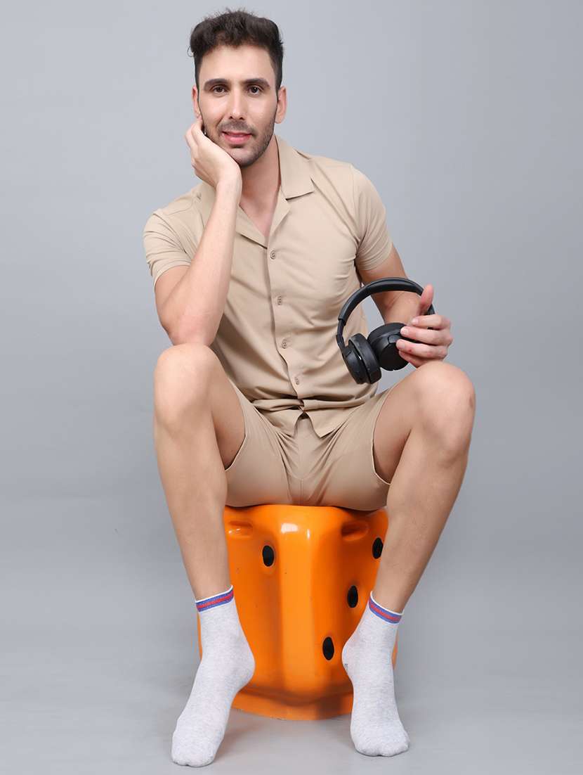 men solid cotton ankle length socks combo - 21587571 -  Standard Image - 4