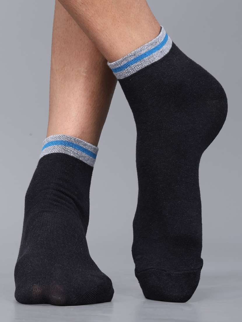 men solid cotton ankle length socks combo - 21587573 -  Standard Image - 1
