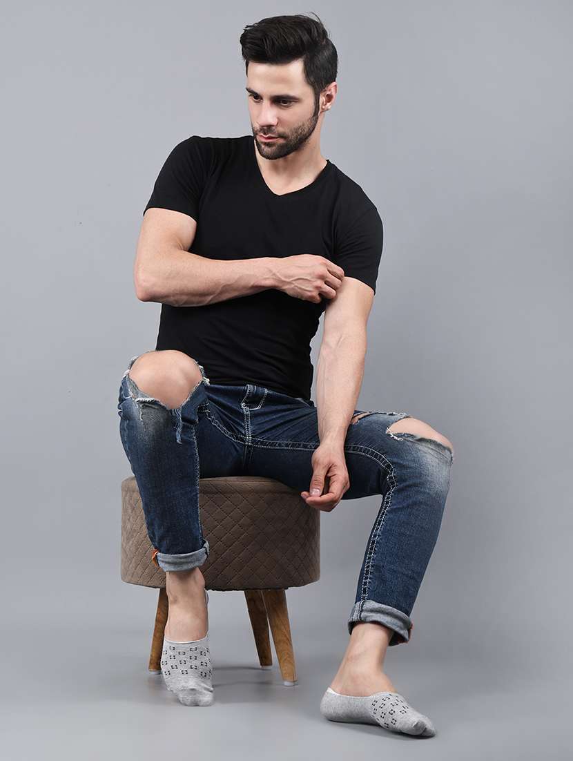 men striped cotton no show socks combo - 21588141 -  Standard Image - 4