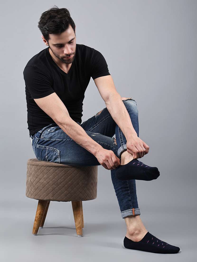 men self design cotton no show sock - 21588143 -  Standard Image - 4