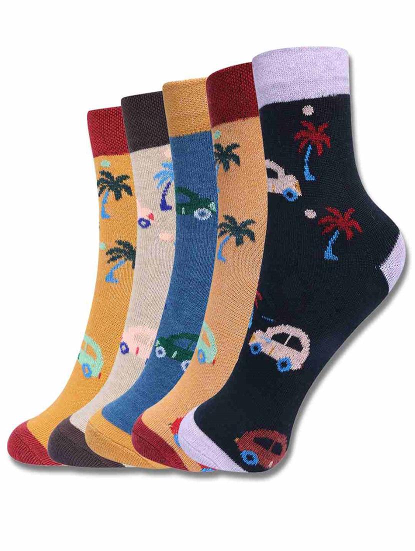 boys printed ankle length socks combo