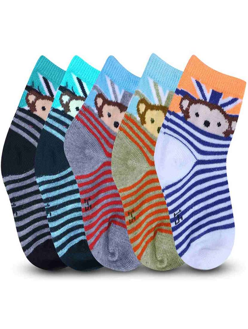 boys printed ankle length socks combo
