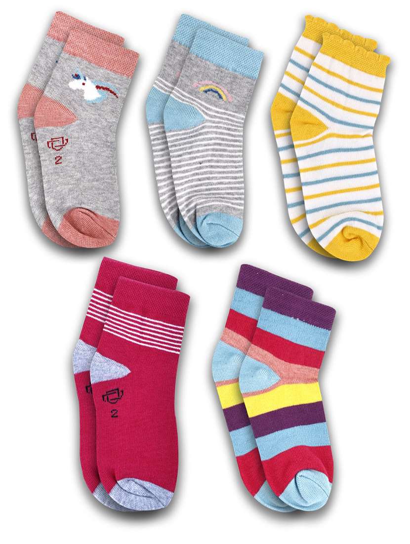 boys pack of 5 above ankle length sock