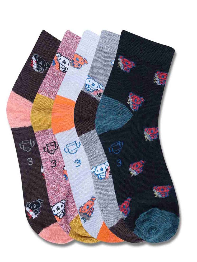kids pack of 5 ankle length socks