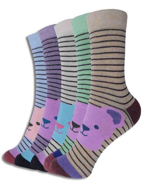 kids pack of 5 above ankle length socks - 21589193 -  Standard Image - 0