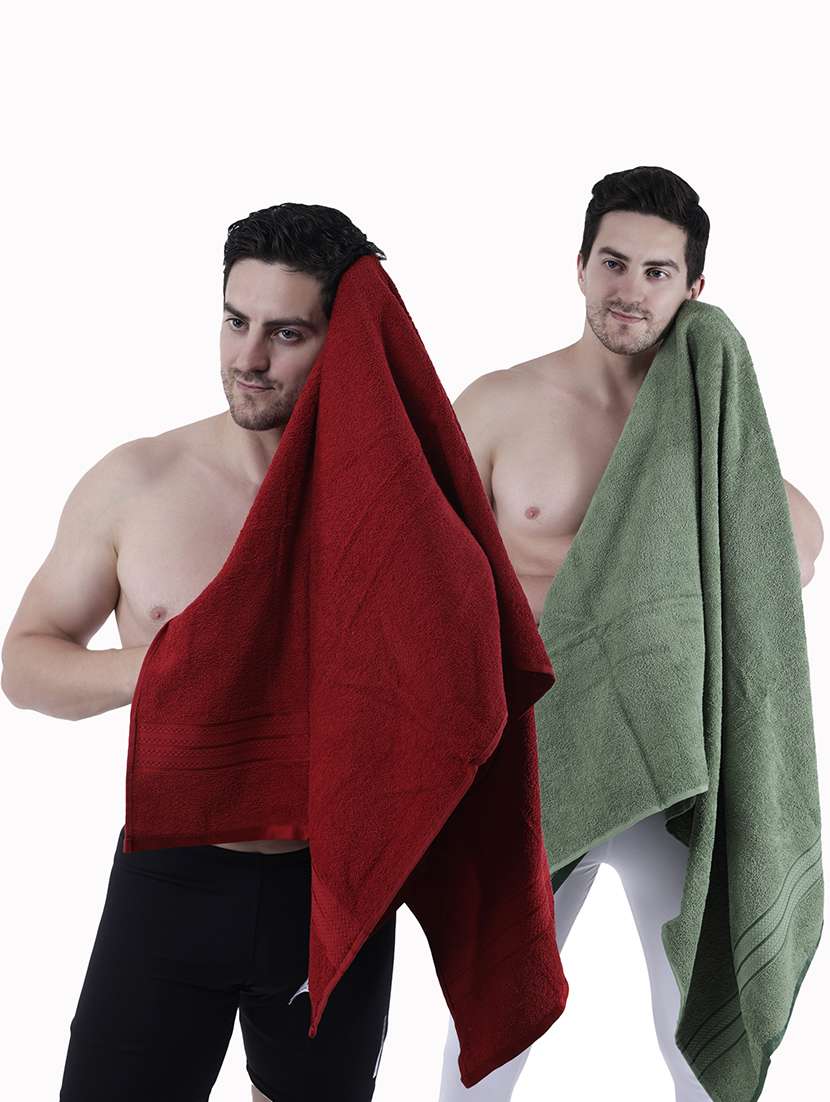 pack of 2 solid ultra-absorbent bath towel for men and women
