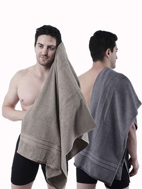 pack of 2 solid ultra-absorbent bath towel for men and women - 21589424 - Standard Image - 0