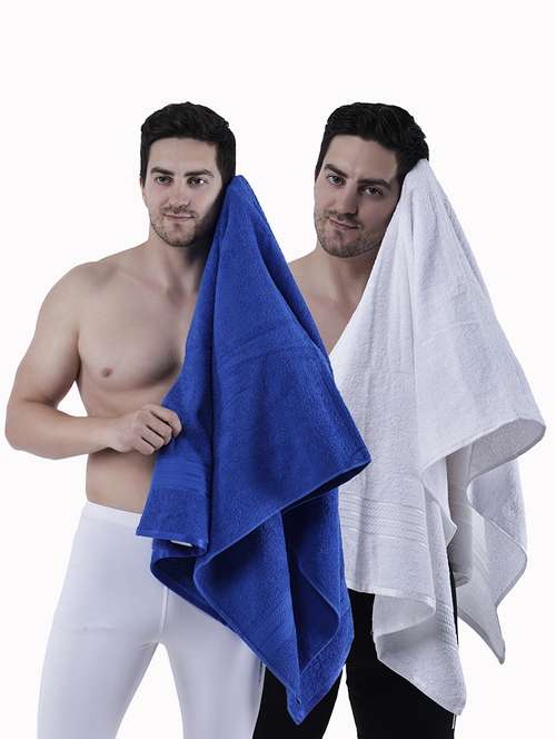 pack of 2 solid ultra-absorbent bath towel for men and women