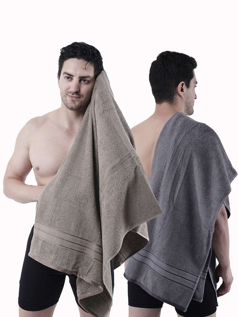 pack of 2 solid ultra-absorbent bath towel for men and women
