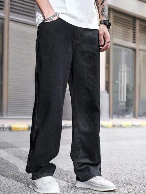 men mid rise baggy fit plain jeans  - 21589579 -  Standard Image - 0