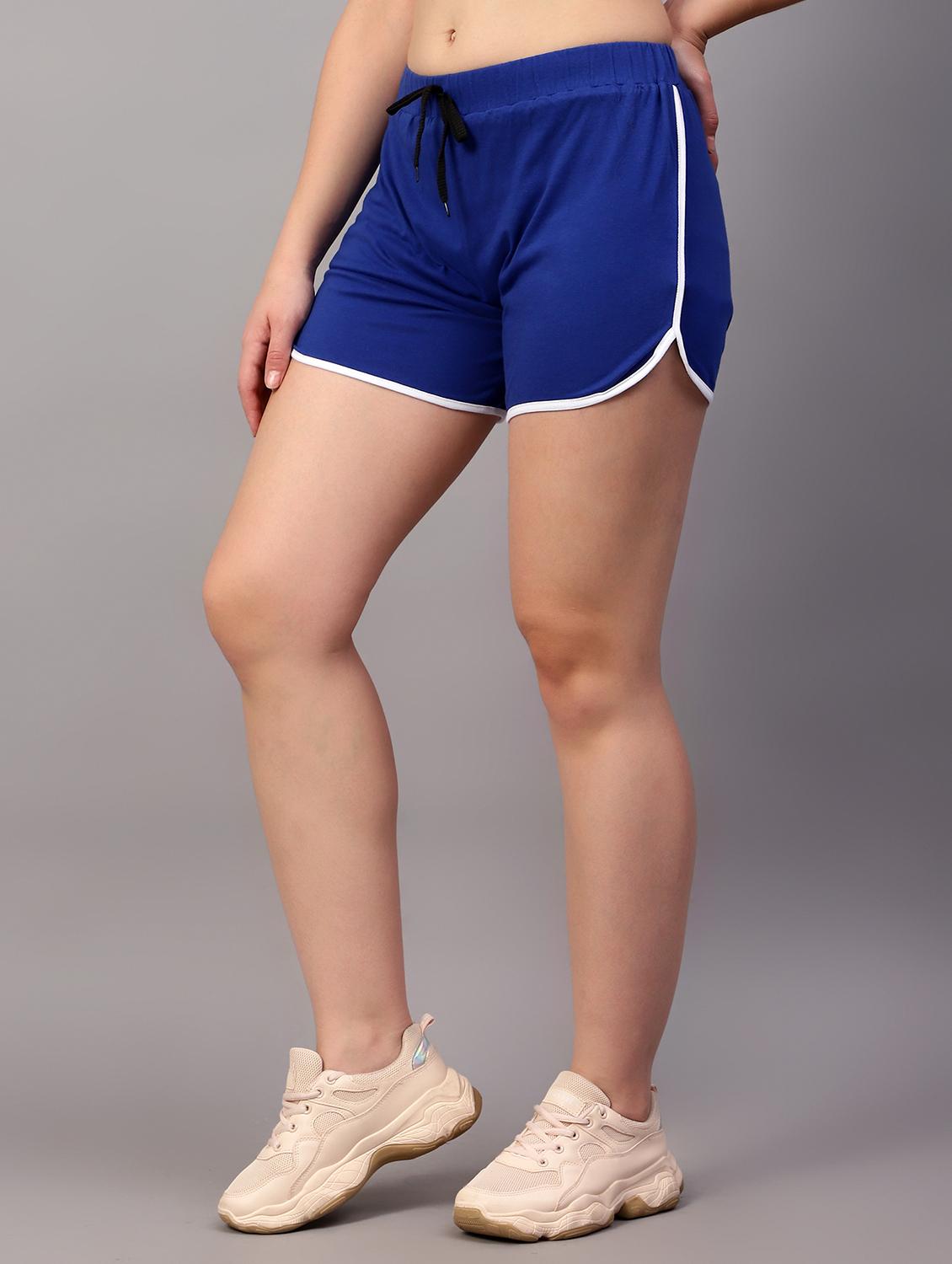 women solid mid rise active wear short - 21590765 - Standard Image - 1