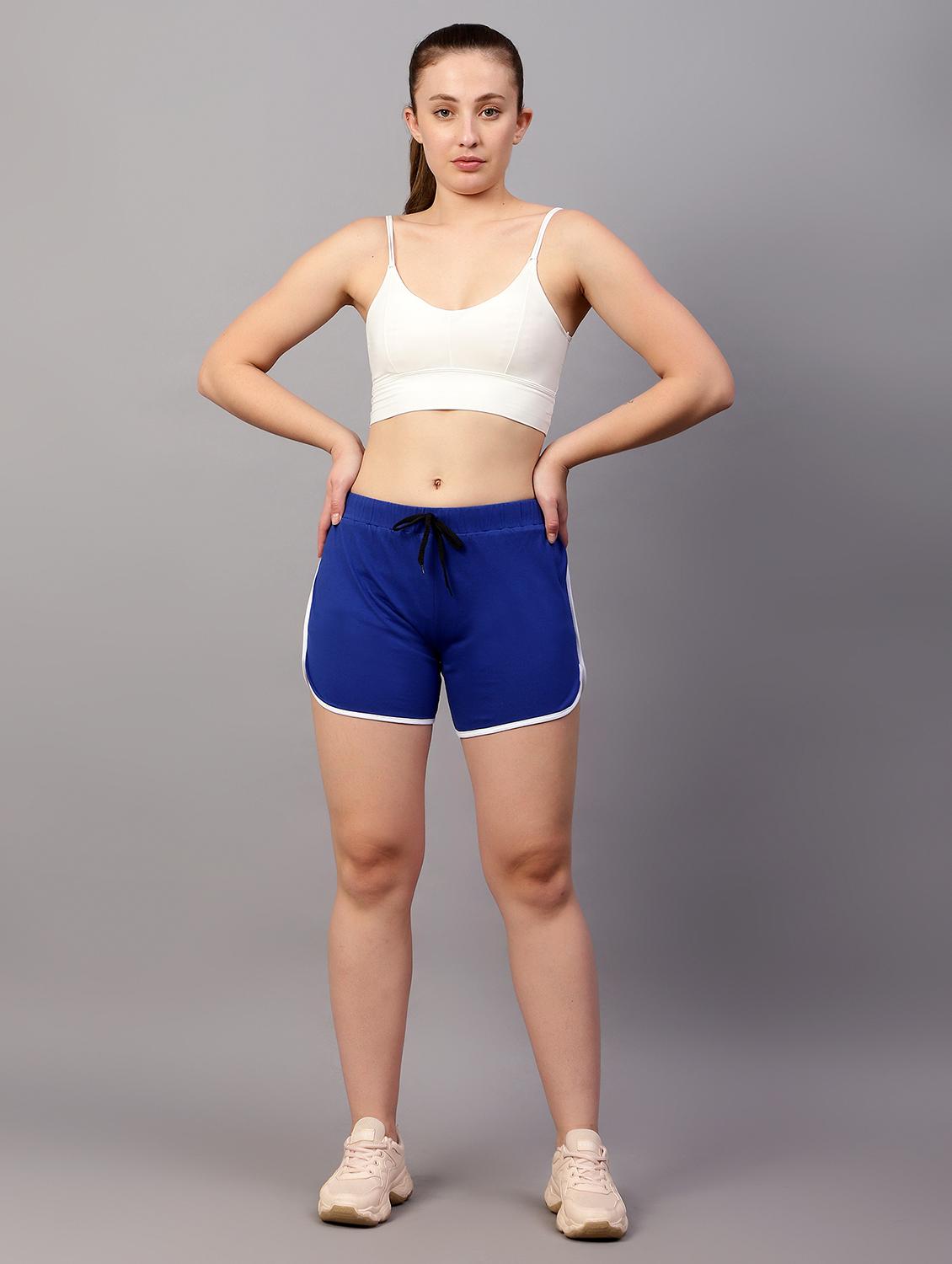 women solid mid rise active wear short - 21590765 - Standard Image - 4