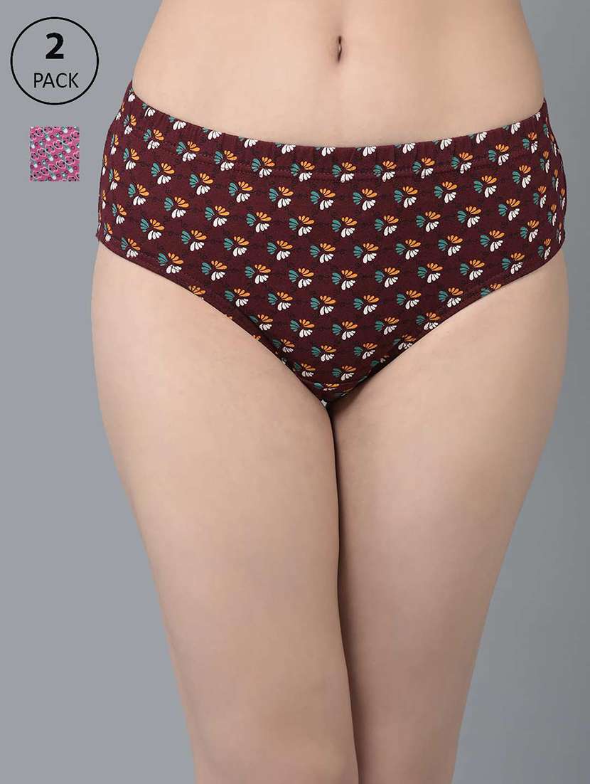women printed mid rise hipster panty combo