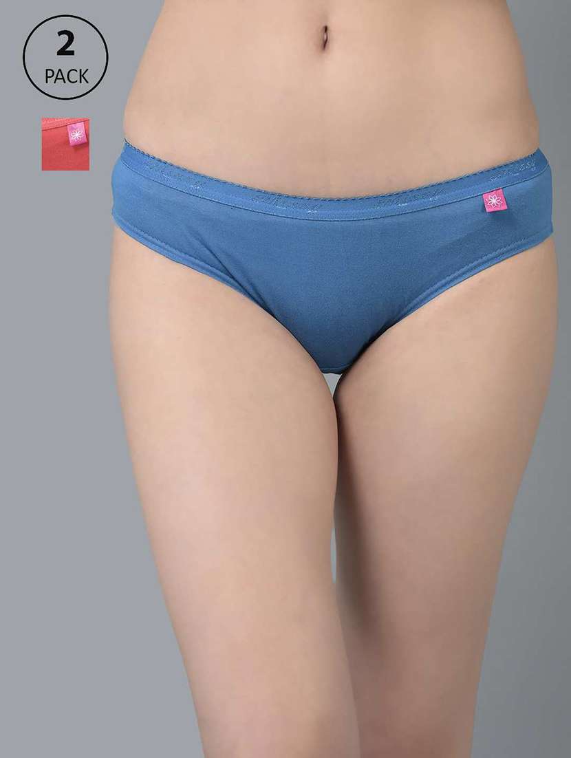 women solid low rise bikini panty combo