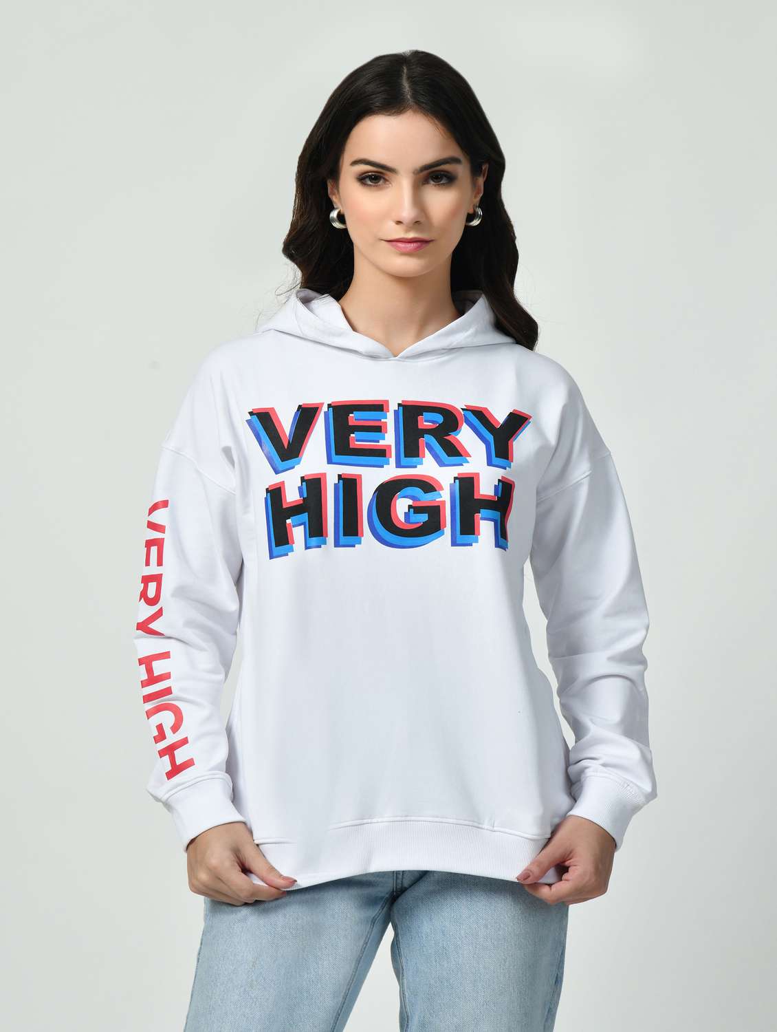 women white typography sweatshirt